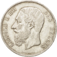 BELGIUM, 5 Francs, 5 Frank, 1869, KM #24, VF(30-35), Silver, 24.91