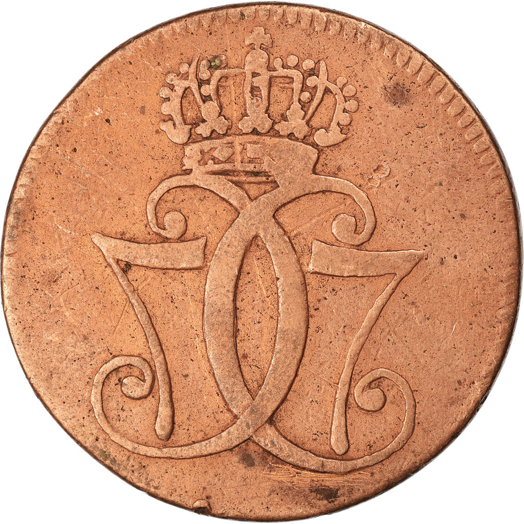Moeda, Dinamarca, Christian VII, Skilling, 1771, VF(30-35), Cobre, KM:616.1