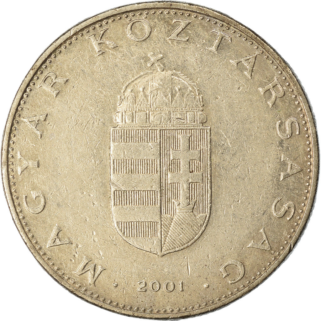 Coin, Hungary, 10 Forint, 2001, EF(40-45), Copper-nickel, KM:695