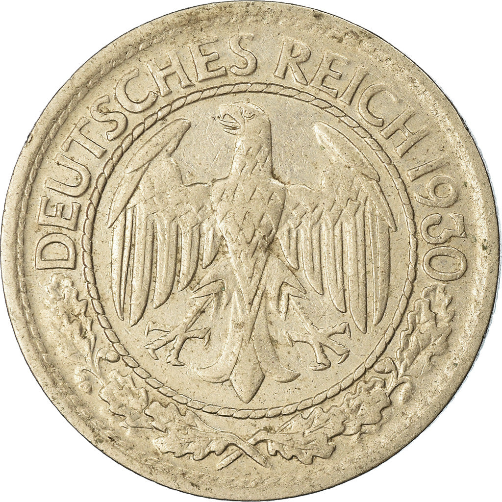 Moneda, ALEMANIA - REPÚBLICA DE WEIMAR, 50 Reichspfennig, 1930, Berlin, MBC