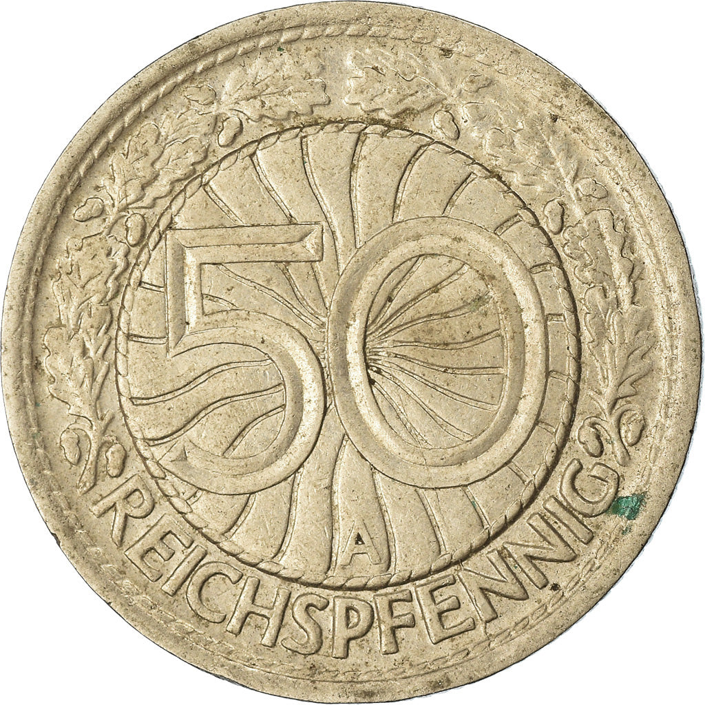 Moneda, ALEMANIA - REPÚBLICA DE WEIMAR, 50 Reichspfennig, 1930, Berlin, MBC