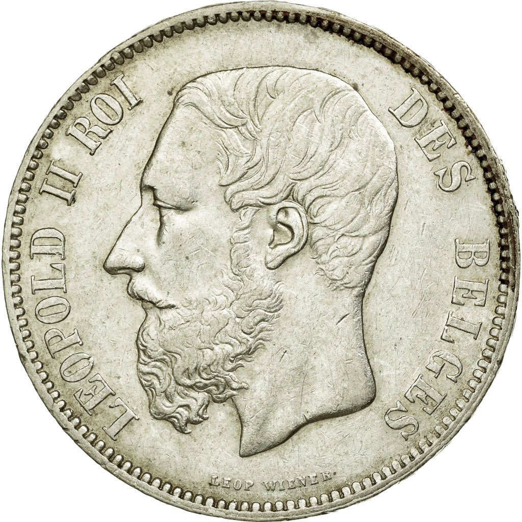 Coin, Belgium, Leopold II, 5 Francs, 5 Frank, 1870, EF(40-45), Silver, KM:24