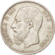 BELGIUM, 5 Francs, 5 Frank, 1870, KM #24, VF(30-35), Silver, 24.79