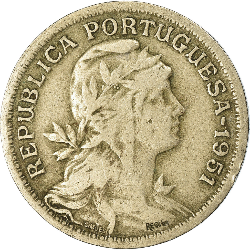 Moneta, Portogallo, 50 Centavos, 1951, BB, Rame-nichel, KM:577