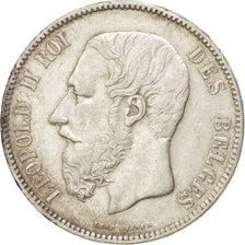 BELGIUM, 5 Francs, 5 Frank, 1870, KM #24, VF(30-35), Silver, 25.03