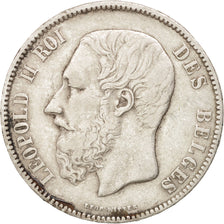 BELGIUM, 5 Francs, 5 Frank, 1872, KM #24, VF(30-35), Silver, 24.93