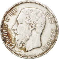 BELGIUM, 5 Francs, 5 Frank, 1872, KM #24, VF(30-35), Silver, 24.80