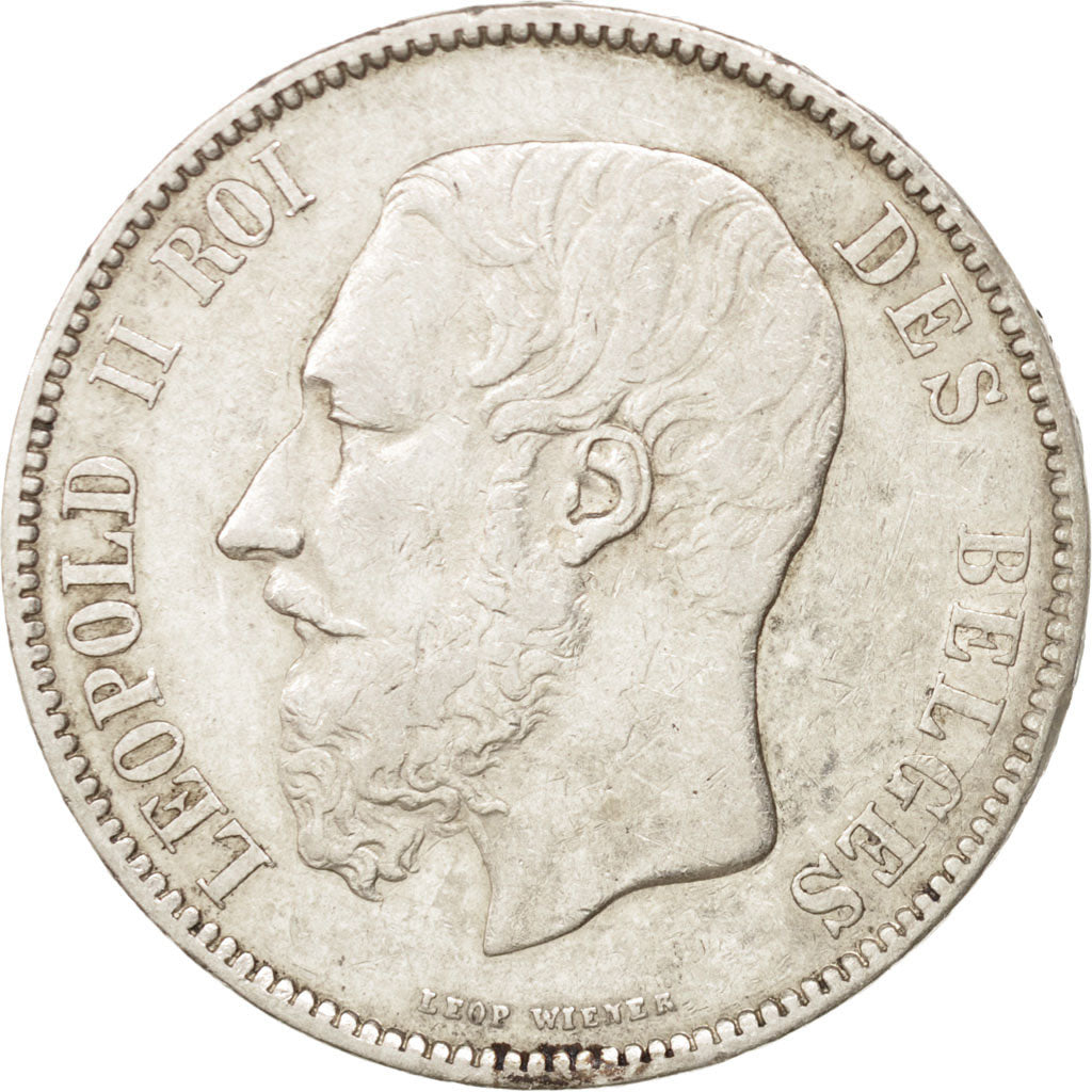 BELGIUM, 5 Francs, 5 Frank, 1872, KM #24, EF(40-45), Silver, 24.97