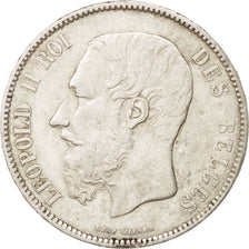 BELGIUM, 5 Francs, 5 Frank, 1872, KM #24, EF(40-45), Silver, 24.97