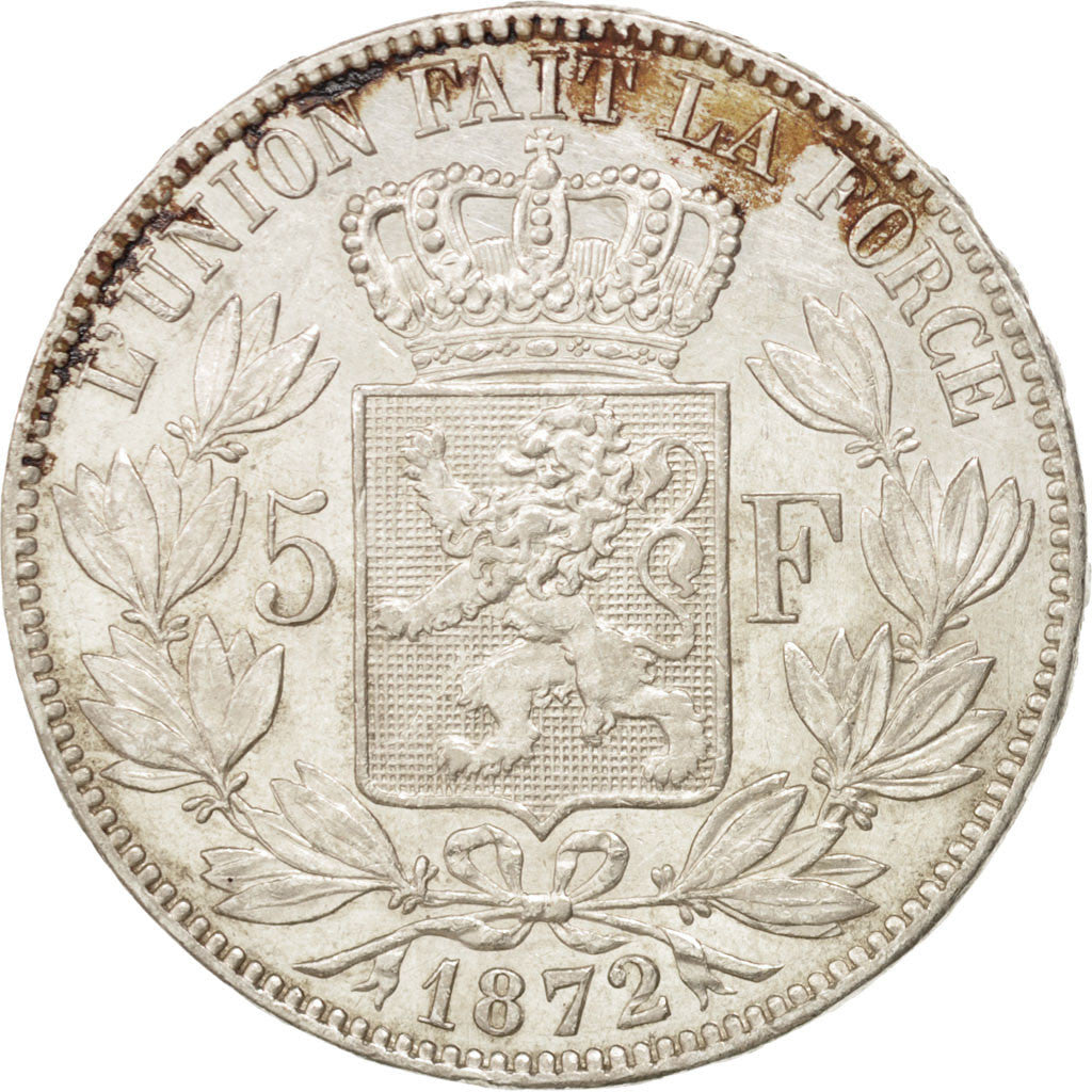 Coin, Belgium, Leopold II, 5 Francs, 5 Frank, 1872, EF(40-45), Silver, KM:24