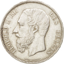 Belgio, Leopold II, 5 Francs, 5 Frank, 1973, MB+, Argento, KM:24