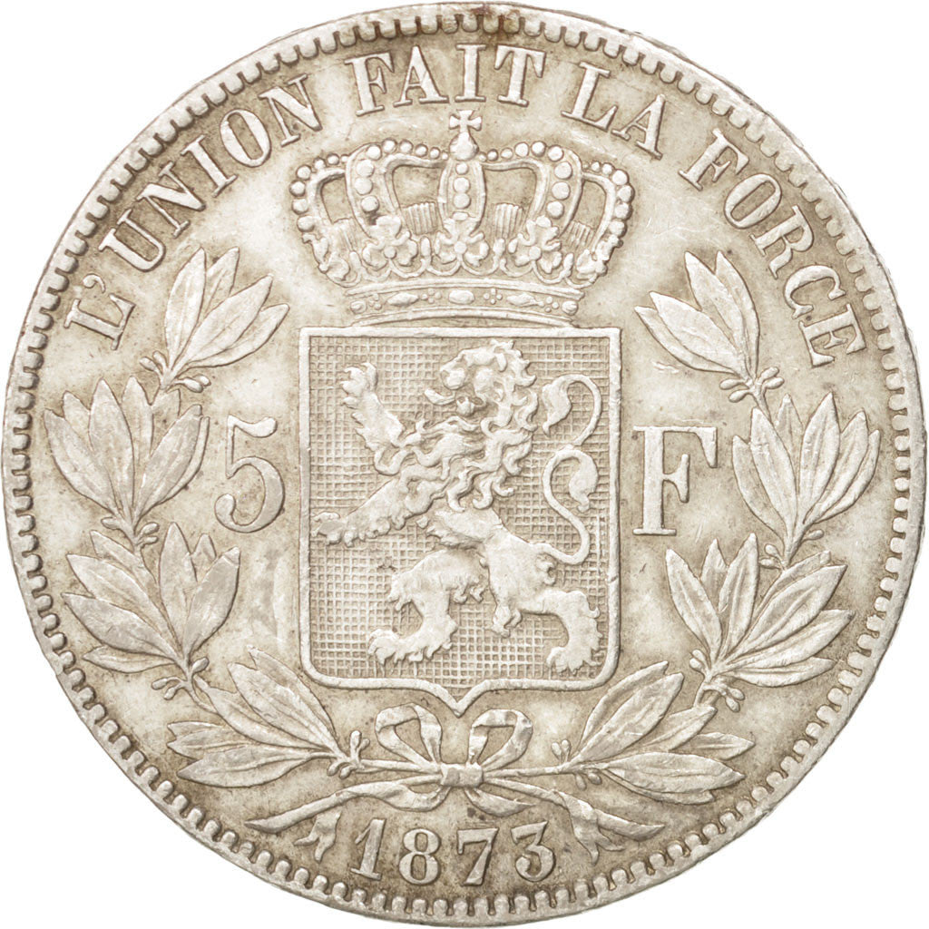 BELGIUM, 5 Francs, 5 Frank, 1973, KM #24, VF(30-35), Silver, 24.92