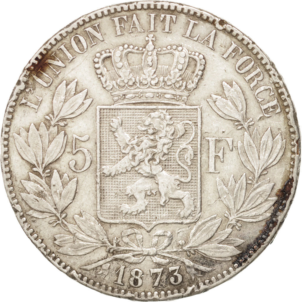Moneta, Belgio, Leopold II, 5 Francs, 5 Frank, 1873, MB+, Argento, KM:24