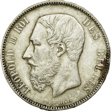 Coin, Belgium, Leopold II, 5 Francs, 5 Frank, 1873, AU(50-53), Silver, KM:24