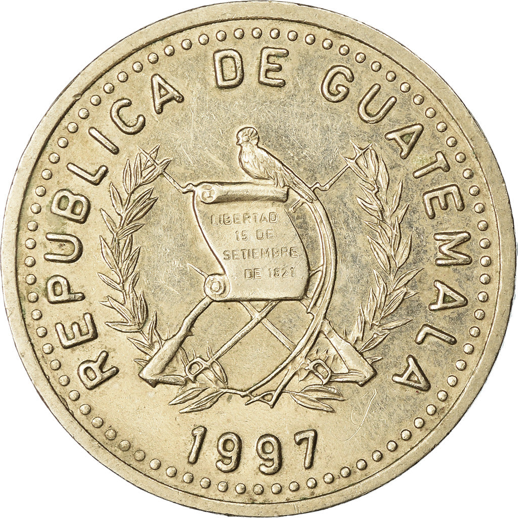 Münze, Guatemala, 25 Centavos, 1997, SS, Copper-nickel, KM:278.6