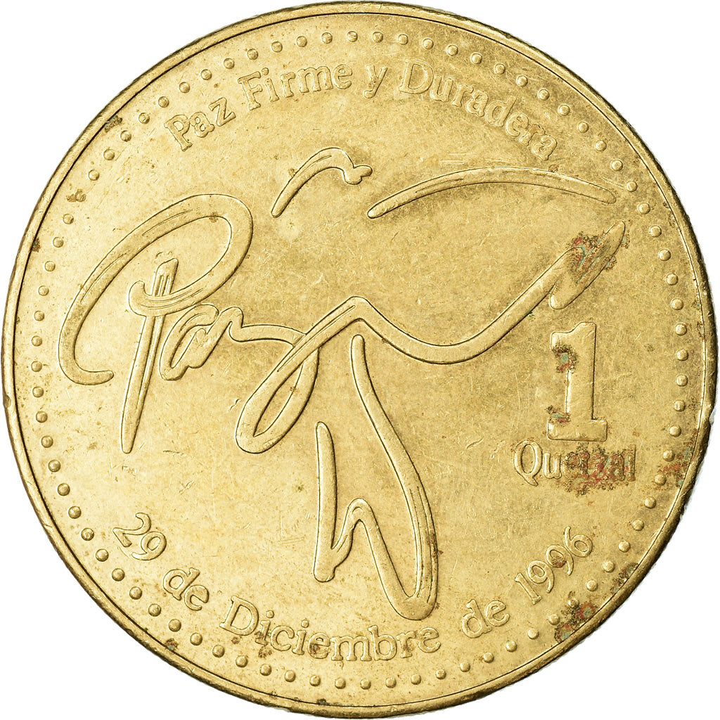 Moneda, Guatemala, Quetzal, 2000, MBC, Níquel - latón, KM:284