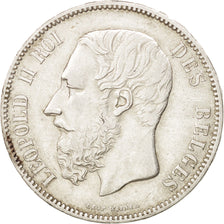 BELGIUM, 5 Francs, 5 Frank, 1873, KM #24, EF(40-45), Silver, 24.92