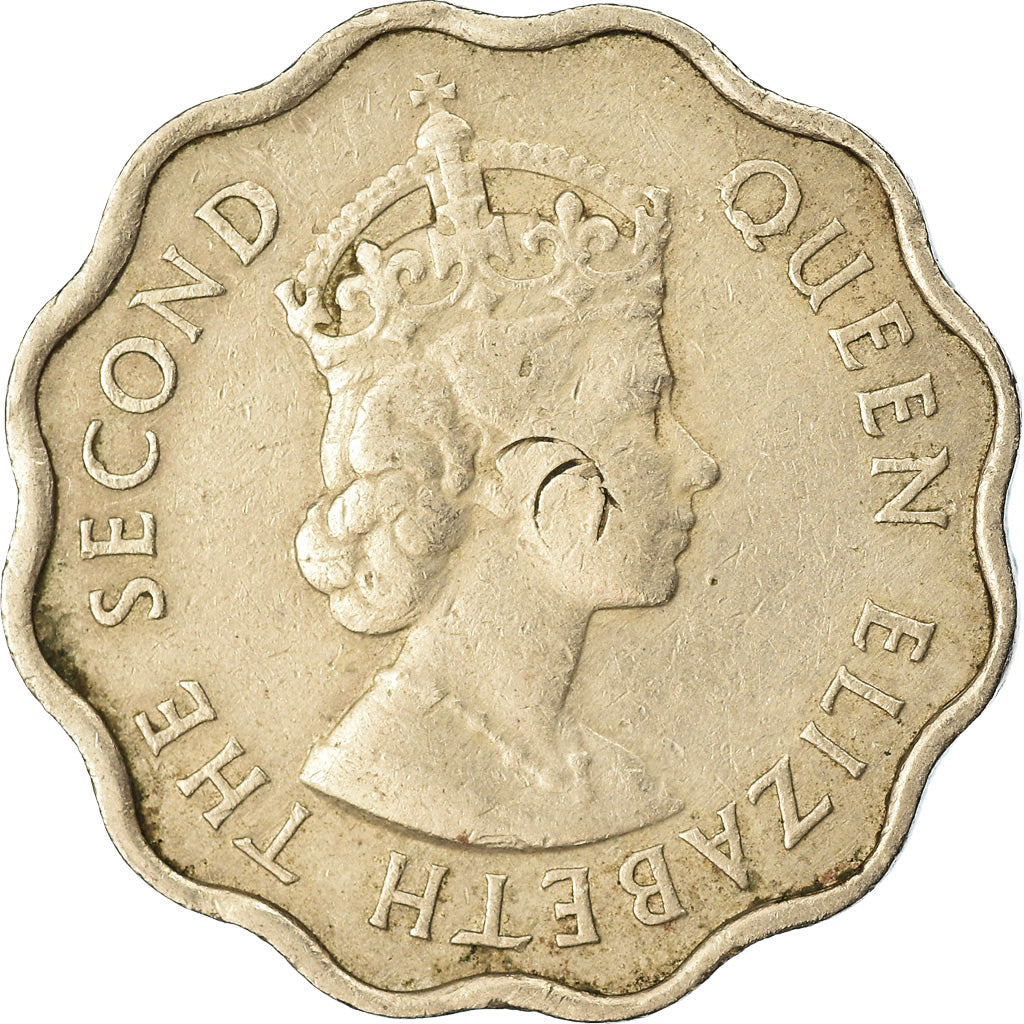 Coin, Mauritius, Elizabeth II, 10 Cents, 1957, EF(40-45), Copper-nickel, KM:33