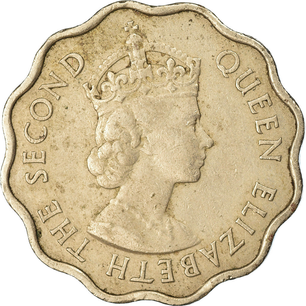Moeda, Maurícia, Elizabeth II, 10 Cents, 1960, EF(40-45), Cobre-níquel, KM:33
