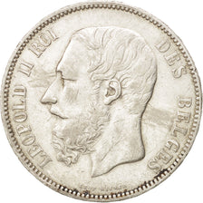 BELGIUM, 5 Francs, 5 Frank, 1873, KM #24, EF(40-45), Silver, 24.88
