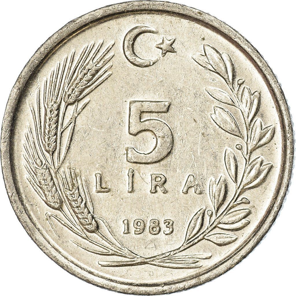 Monnaie, Turquie, 5 Lira, 1983, TTB, Aluminium, KM:949.2