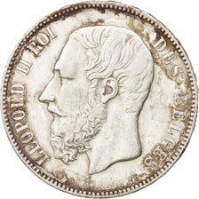 BELGIUM, 5 Francs, 5 Frank, 1875, KM #24, VF(30-35), Silver, 24.95