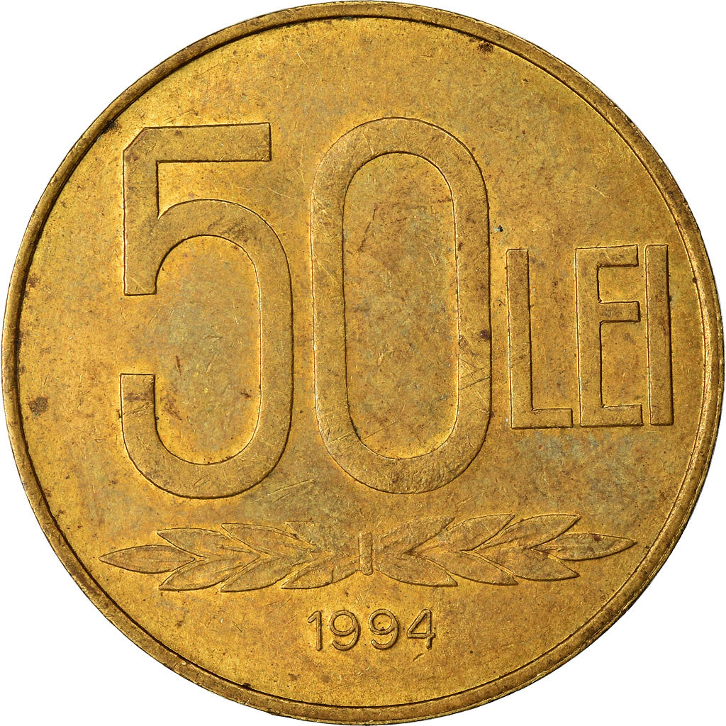 Coin, Romania, 50 Lei, 1994, EF(40-45), Brass Clad Steel, KM:110