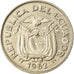 Monnaie, Équateur, 20 Centavos, 1962, TTB, Nickel Clad Steel, KM:77.1c