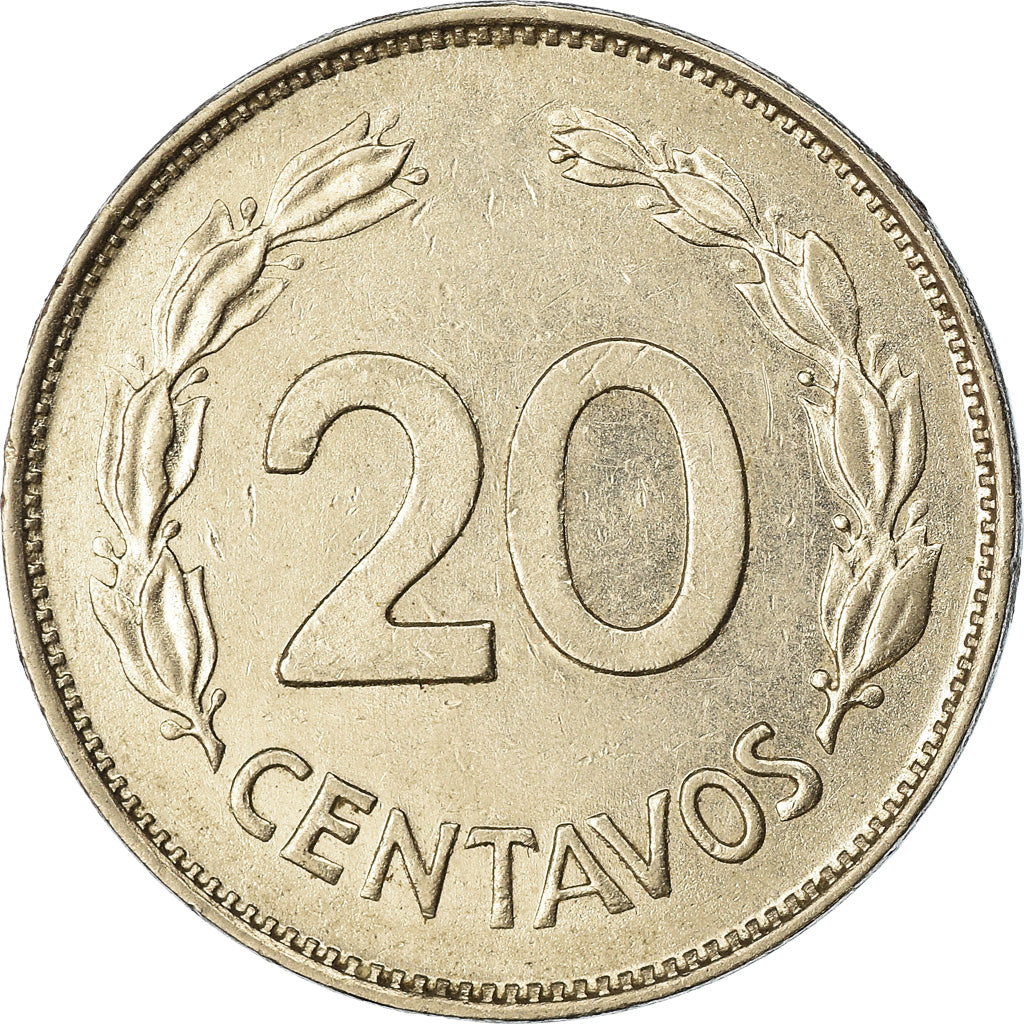 Monnaie, Équateur, 20 Centavos, 1962, TTB, Nickel Clad Steel, KM:77.1c