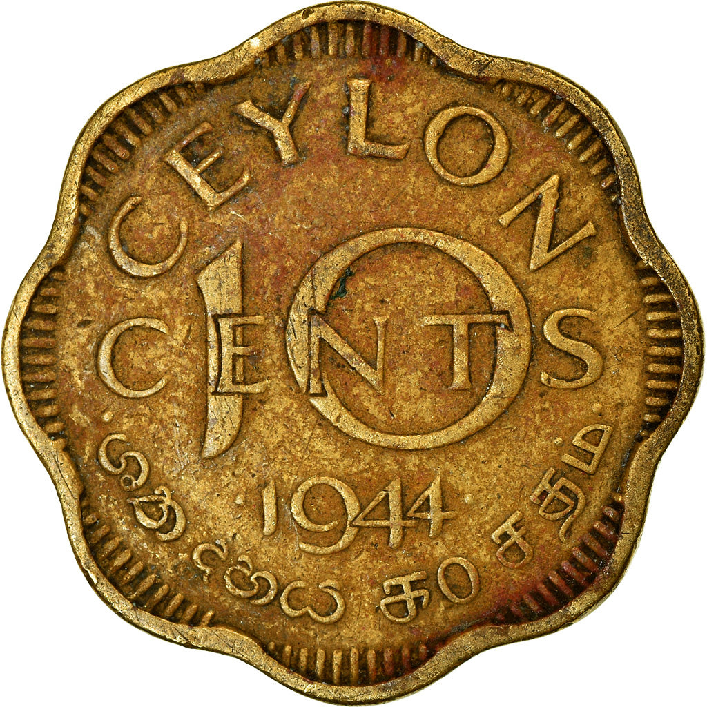 Moneta, Ceylon, George VI, 10 Cents, 1941, BB, Nichel-ottone, KM:118