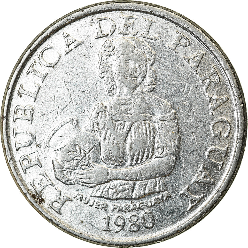 Coin, Paraguay, 5 Guaranies, 1980, EF(40-45), Stainless Steel, KM:166