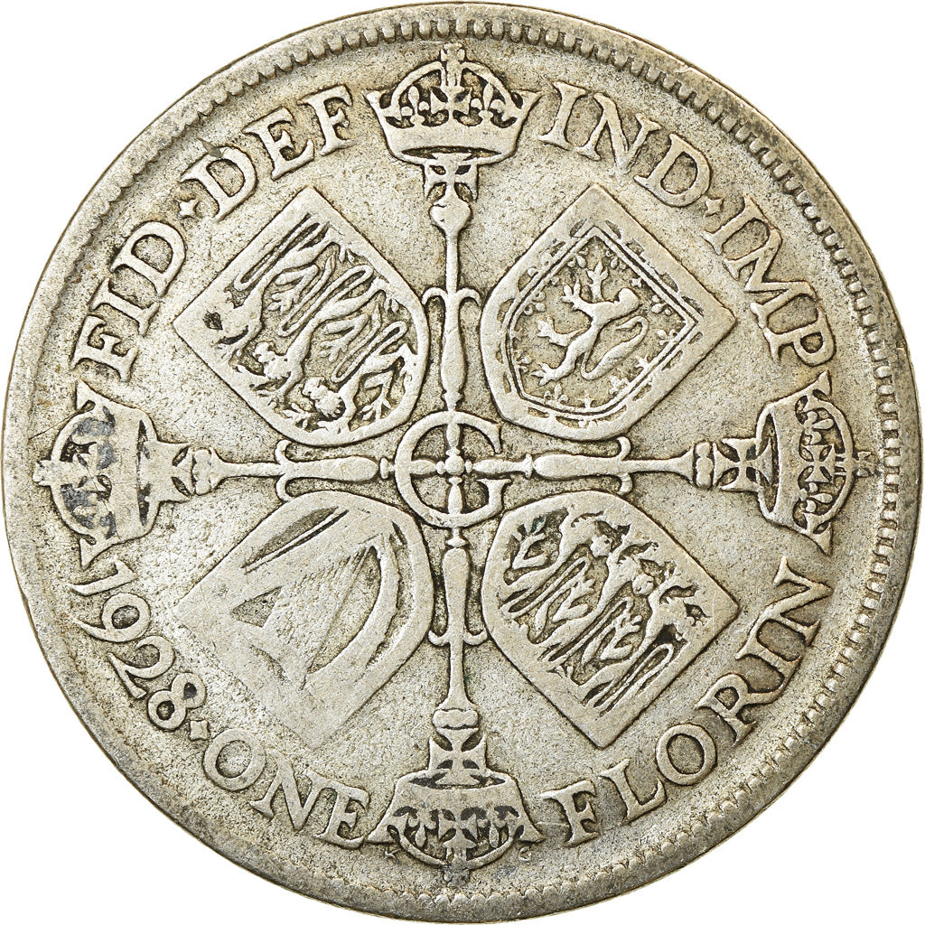 Coin, Great Britain, George V, Florin, Two Shillings, 1928, VF(20-25), Silver