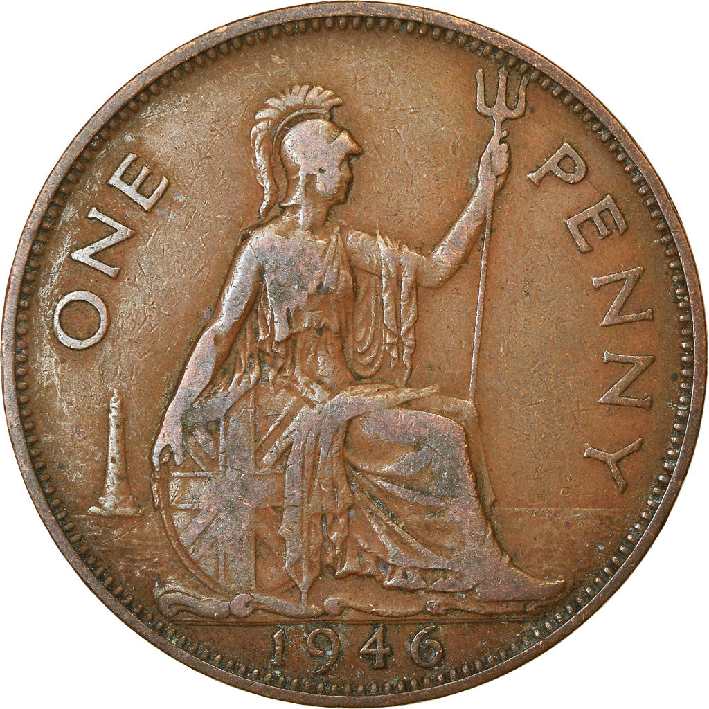Coin, Great Britain, George VI, Penny, 1946, VF(30-35), Bronze, KM:845