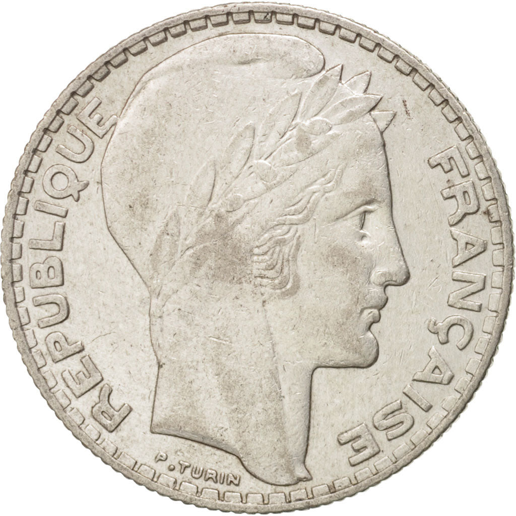FRANCE, Turin, 10 Francs, 1933, Paris, KM #878, AU(50-53), Silver, 28, Gadoury..