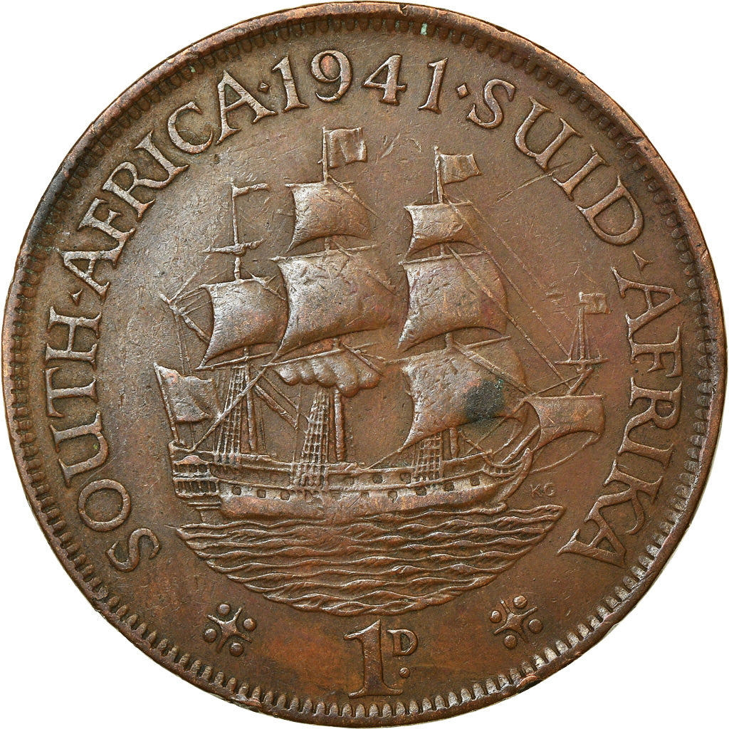 Monnaie, Afrique du Sud, George VI, Penny, 1941, TTB, Bronze, KM:25
