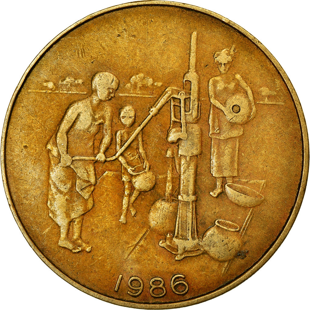 Monnaie, West African States, 10 Francs, 1986, TTB, Aluminum-Bronze, KM:10