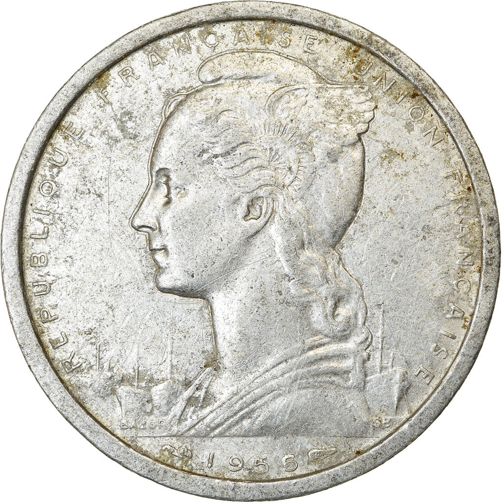 Monnaie, French West Africa, 2 Francs, 1955, TTB, Aluminium, KM:4