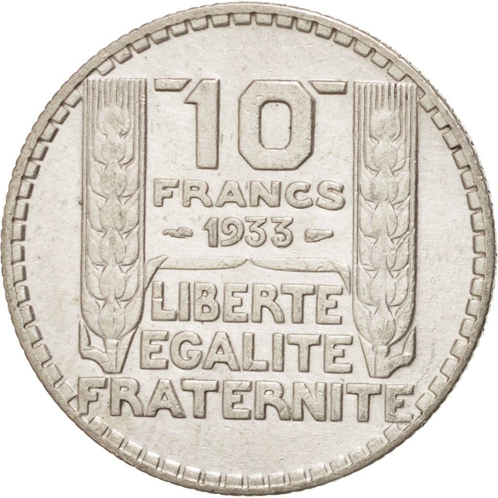 FRANCE, Turin, 10 Francs, 1933, Paris, KM #878, AU(50-53), Silver, 28, Gadoury..
