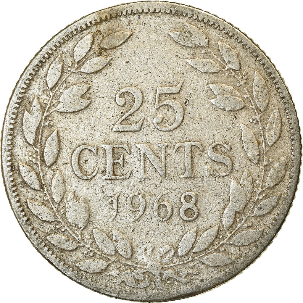 Monnaie, Liberia, 25 Cents, 1968, TTB, Copper-nickel, KM:16a.2