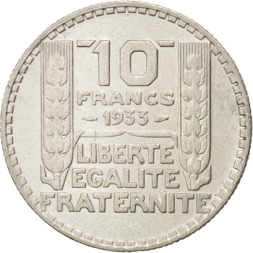 FRANCE, Turin, 10 Francs, 1933, Paris, KM #878, EF(40-45), Silver, 28, Gadoury..