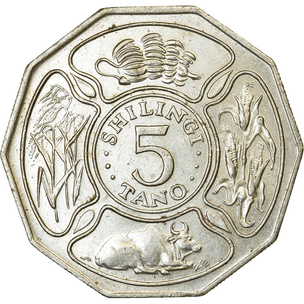 Moneta, Tanzania, 5 Shilingi, 1988, British Royal Mint, BB, Rame-nichel, KM:23