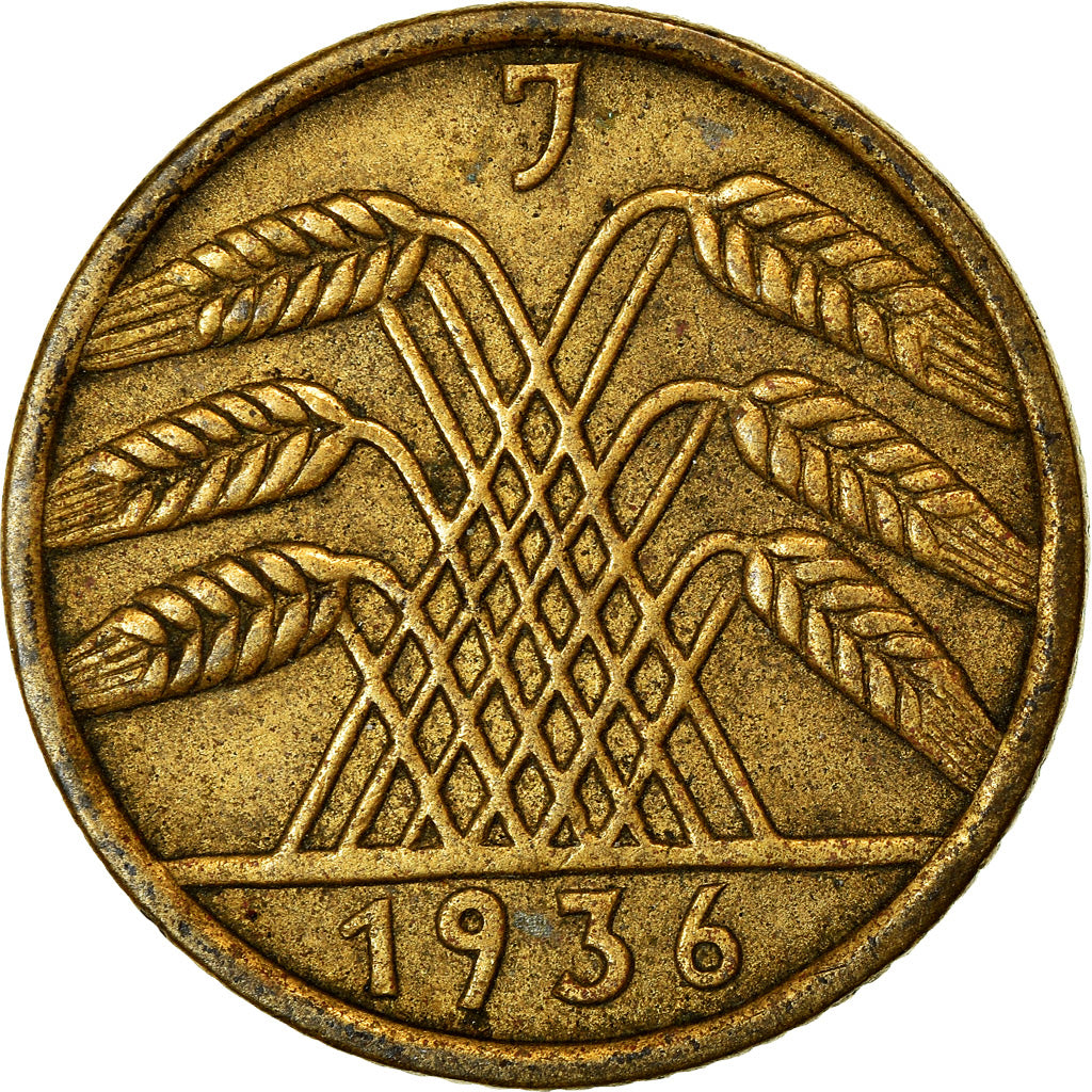 Moneta, GERMANIA, REPUBBLICA DI WEIMAR, 5 Reichspfennig, 1936, Hambourg, BB
