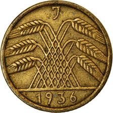 Moneda, ALEMANIA - REPÚBLICA DE WEIMAR, 5 Reichspfennig, 1936, Hambourg, MBC
