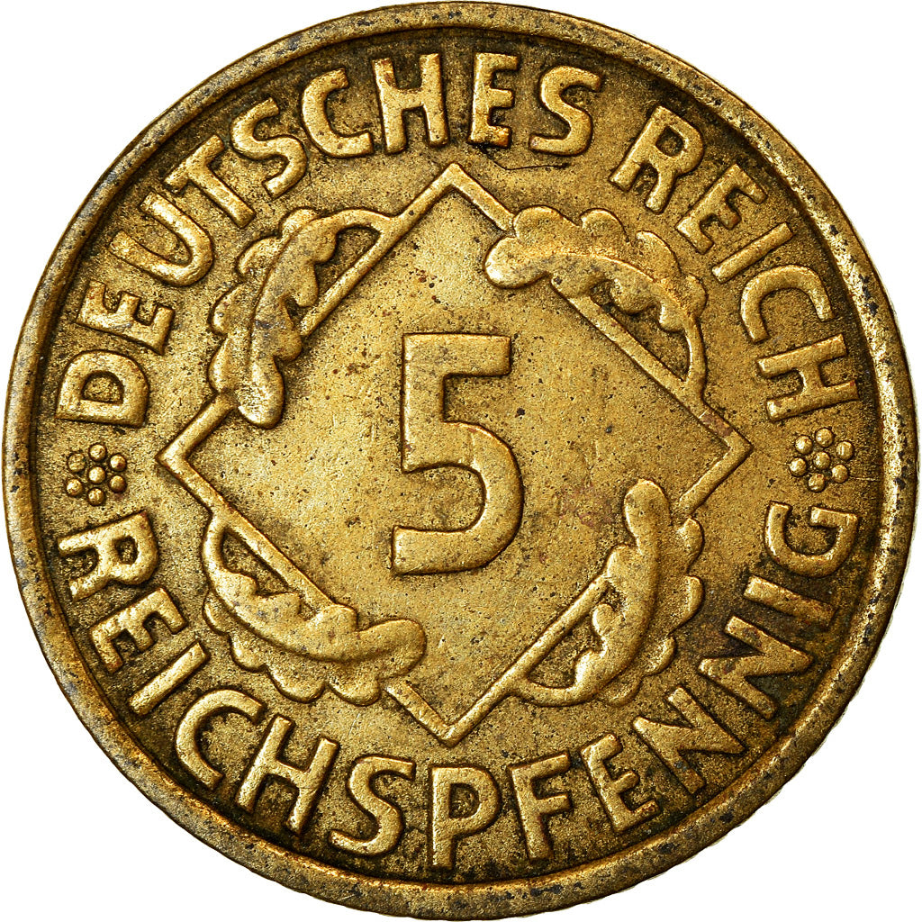 Moneta, GERMANIA, REPUBBLICA DI WEIMAR, 5 Reichspfennig, 1936, Hambourg, BB