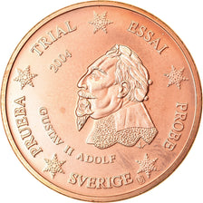 Sweden, 5 Euro Cent, 2004, unofficial private coin, MS(63), Copper Plated Steel