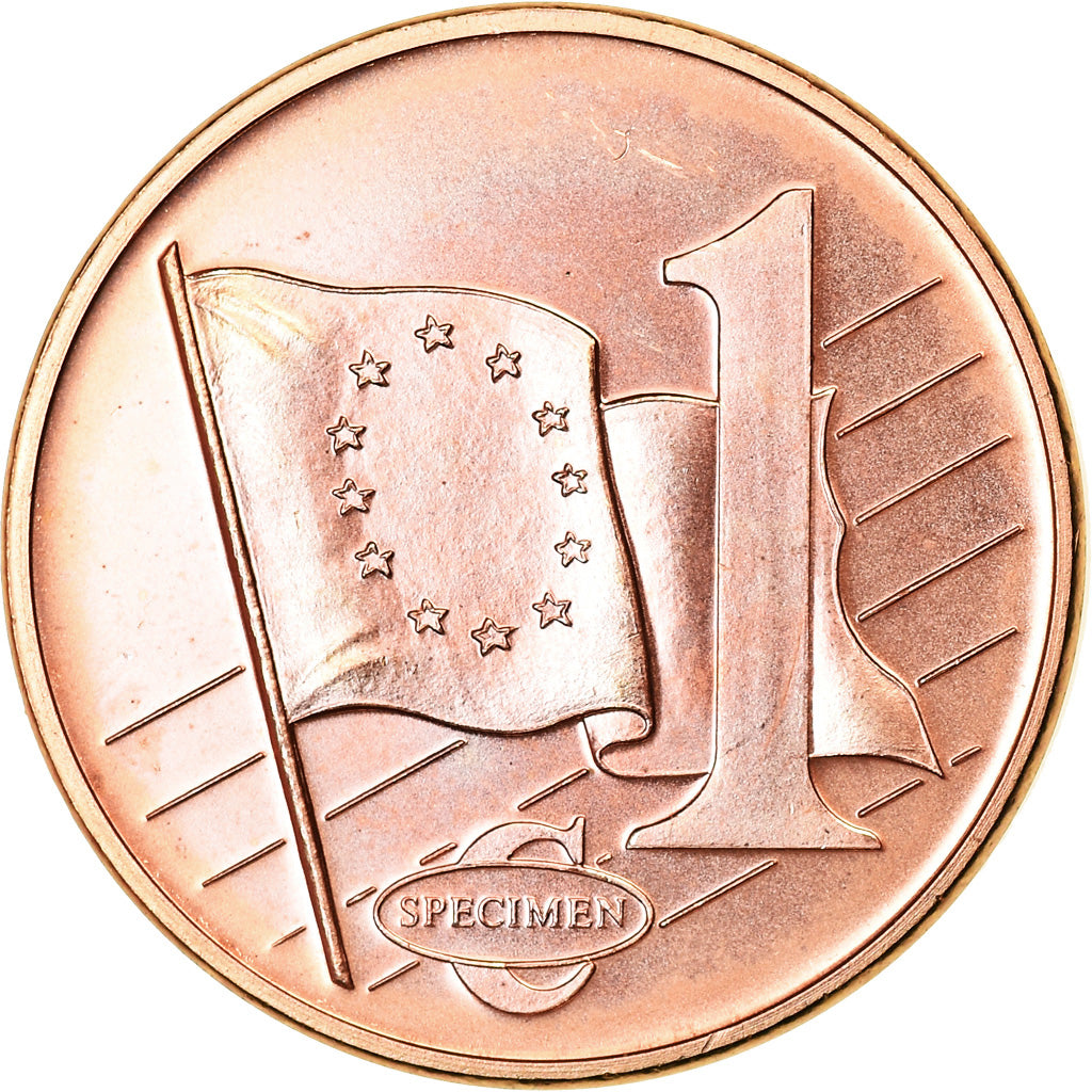 Danimarca, Euro Cent, 2002, unofficial private coin, SPL, Acciaio placcato rame