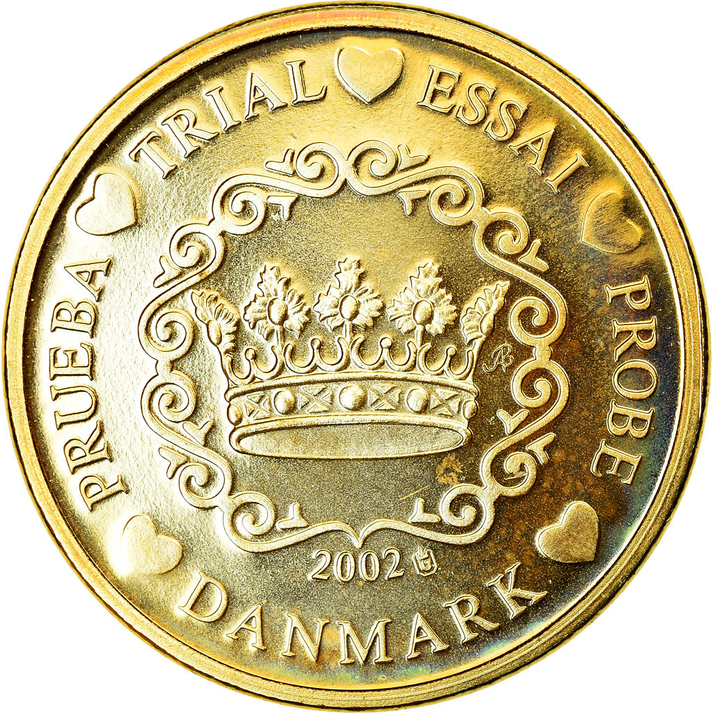 Denmark, 10 Euro Cent, 2002, unofficial private coin, MS(63), Brass