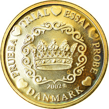 Denmark, 10 Euro Cent, 2002, unofficial private coin, MS(63), Brass