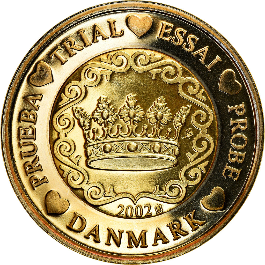 Dänemark, 2 Euro, 2002, unofficial private coin, UNZ, Bi-Metallic