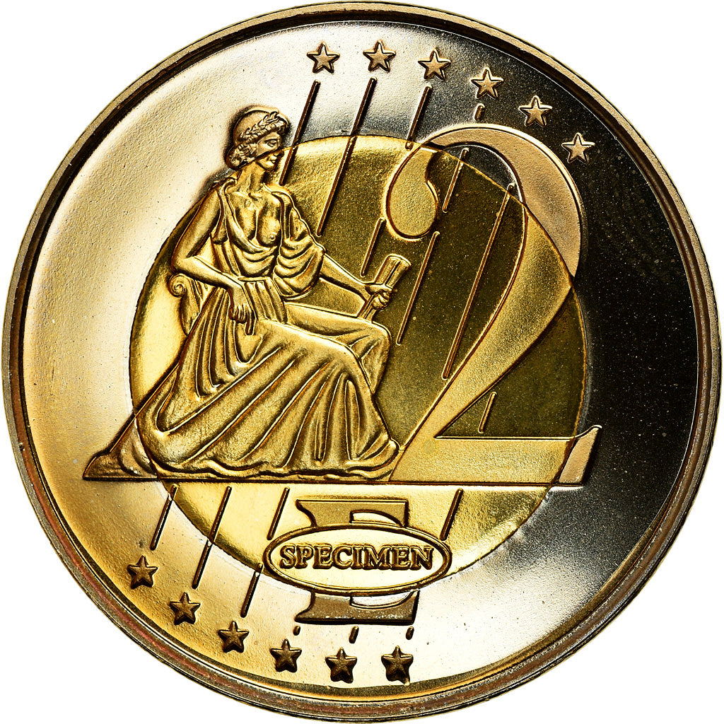 Dänemark, 2 Euro, 2002, unofficial private coin, UNZ, Bi-Metallic